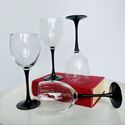 Picture of hd: Vintage Black Stemmed White Wine Glass