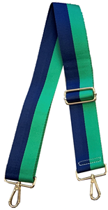 Picture of Ahdorned Purse Strap- Stripe Navy/Green