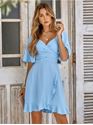 Picture of Blue Wrap Tie Dress