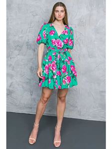 Picture of Turquoise Printed Mini Dress